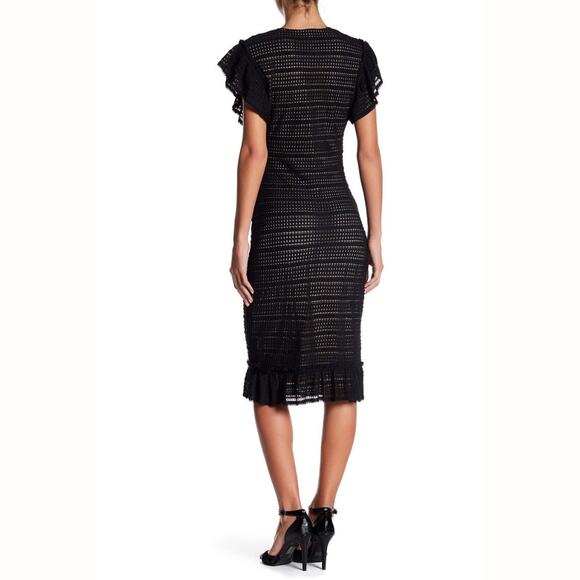 New MAX STUDIO Black Lace Ruffle Flutter Sleeve Dress | XS - Picture 3 of 7